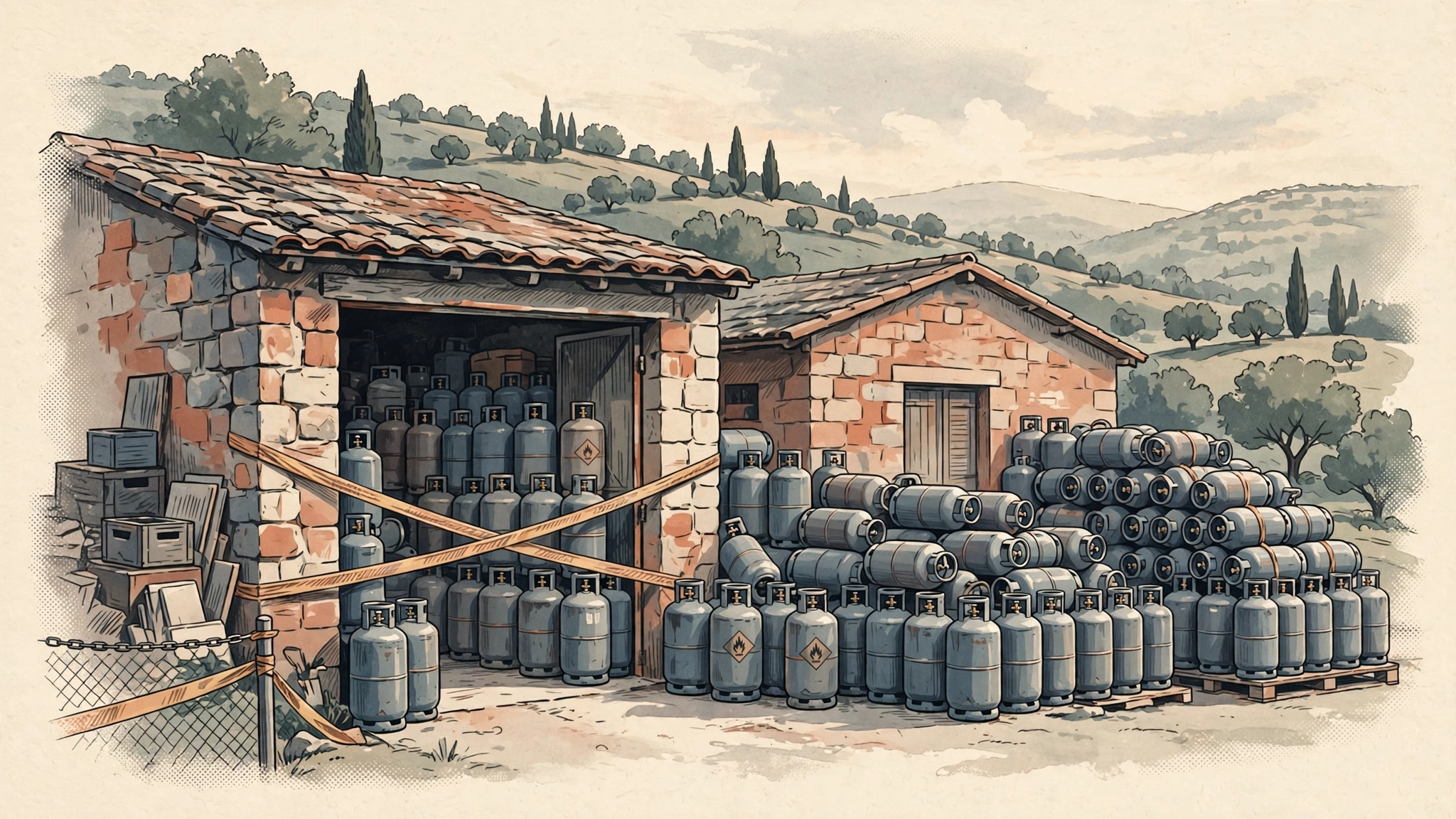 Police Seize Over Half a Ton of Illegally Stored Gas Cylinders
